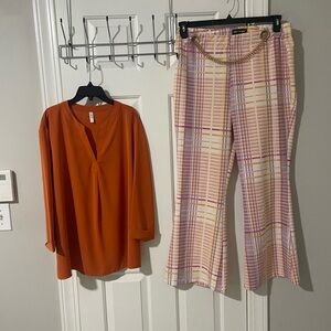 Women's Pants with Chain Detail like an angel stretchy 2x vishow top